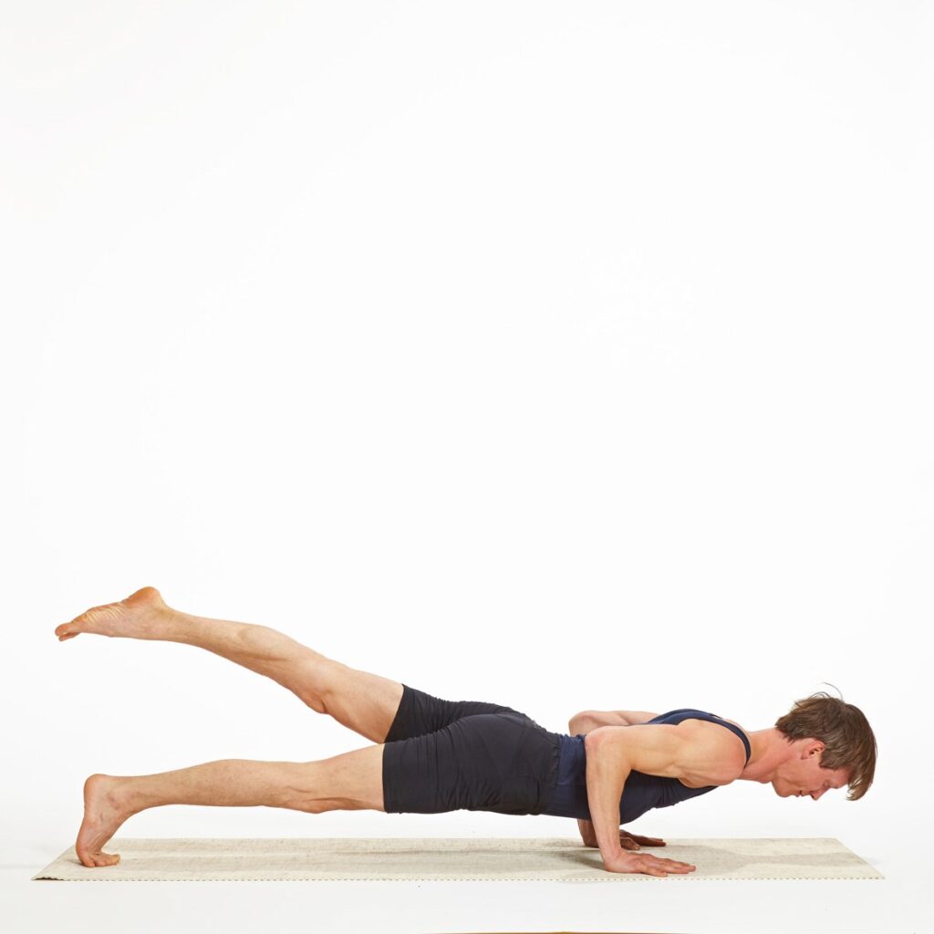 One Legged Low Plank Pose