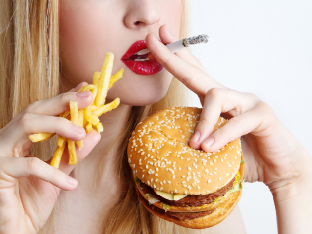 smoking and junk food